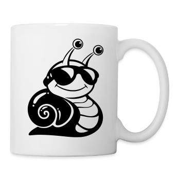 Un escargot cool avec des lunettes de soleil - Mug blanc - blanc - Droite
