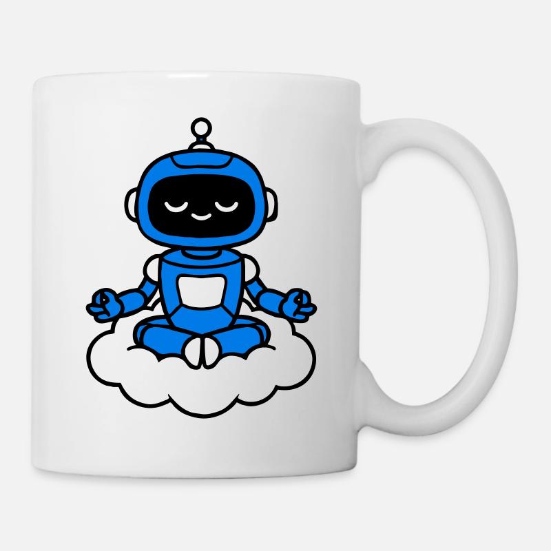 AI Human Fan Club Schwebender Roboter - Tasse - Weiß