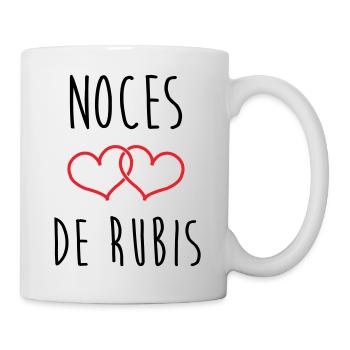Ruby Wedding Anniversary - 35 years of marriage - Mug - white - Right