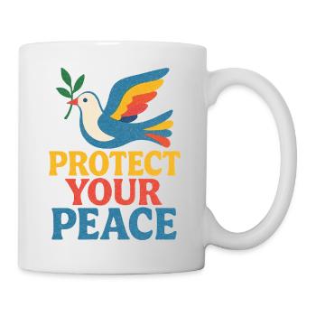 Vibrant Dove Friedensplakat - Tasse - Weiß - Rechts
