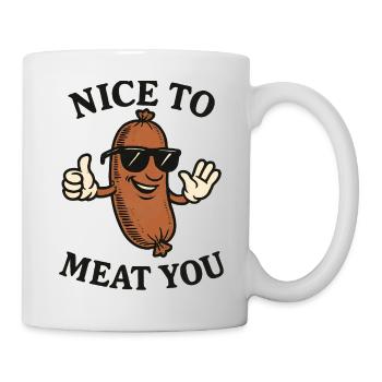 Gentil de te dévorer une saucisse de dessin animé - Mug blanc - blanc - Droite