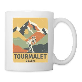 Alpinisme cycliste du Col du Tourmalet Pyrénées Art - Mug blanc - blanc - Droite