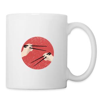 Baguettes à l’écart, ramen Drapeau japonais - Mug blanc - blanc - Droite