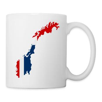 Map of Norway with flag - Mug - white - Right