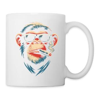 Sonnenbrillenrauchender Affe - Tasse - Weiß - Rechts