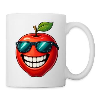Cool Apple with Sunglasses Summer Joy Cartoon - Mug - white - Right