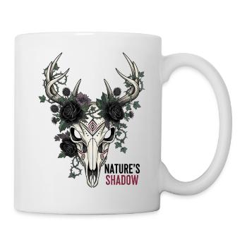 Nature's Child Gothic Deer Skull Vektorkunst - Tasse - Weiß - Rechts