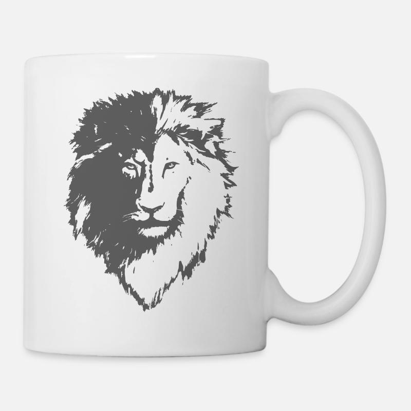 Löwe Silhouette - Tasse - Weiß
