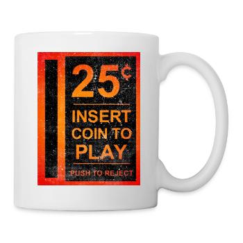 Insert Coin Retro Arcade Videogame Bartop Funny - Mug - white - Right