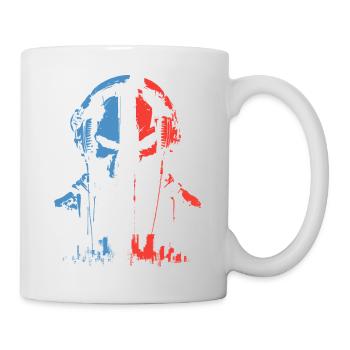 Kopfhörer-Schädel in Trikolore - Tasse - Weiß - Rechts