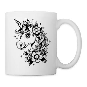 Unicorn with flowers - Mug - white - Right