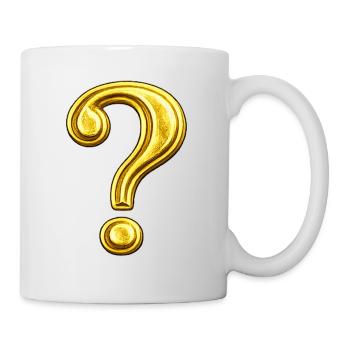 Conception du point d’interrogation doré - Mug blanc - blanc - Droite