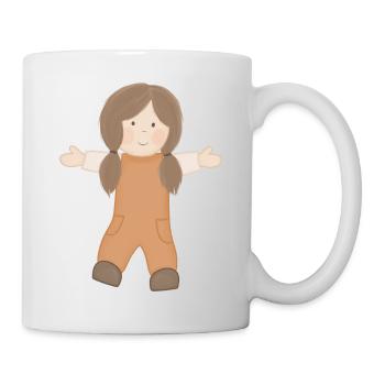 La poupée joyeux en dongarees - Mug blanc - blanc - Droite