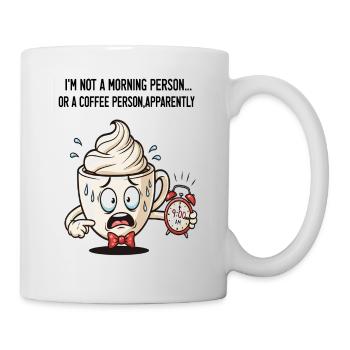 Tasse matinale anxieuse avec alarme - Mug blanc - blanc - Droite