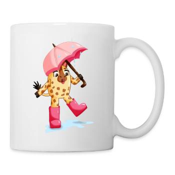 Lina la girafe sous la pluie - Mug blanc - blanc - Droite