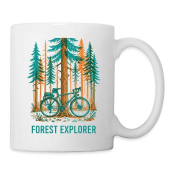 Forest Explorer Risograph Bike Art - Mug - white - Right