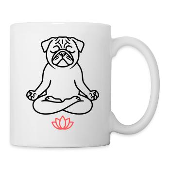 Pug Yoga Meditation Outline - Mug - white - Right