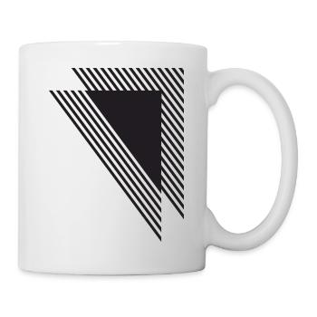 Diagonal Geometric Stripes in Black - Mug - white - Right