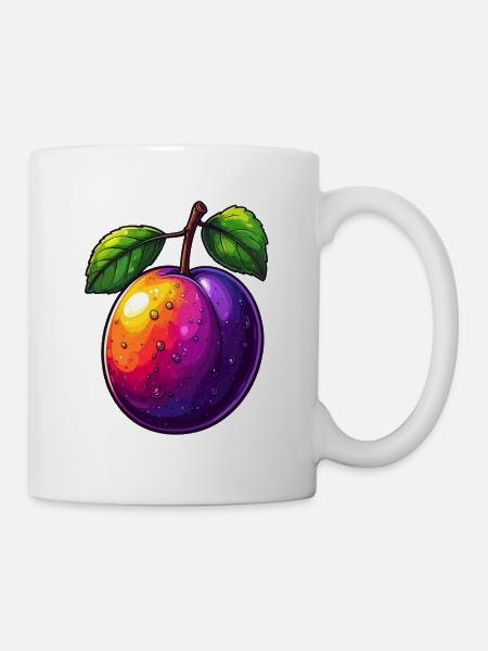 Pflaume - Tasse - Weiß