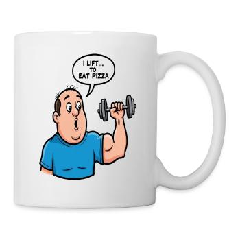 Pizza Lift Cartoon-Tee - Tasse - Weiß - Rechts