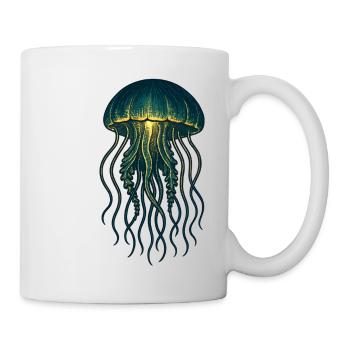 Glowing Jellyfish Deep Sea Neon - Mug - white - Right