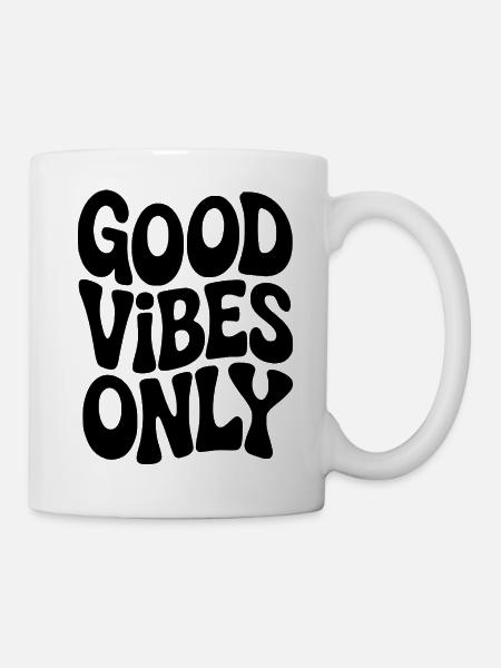 Typographie Vibing en noir - Mug blanc - blanc