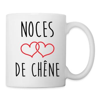 noces de Chêne 80 ans de mariage - Mug blanc - blanc - Droite