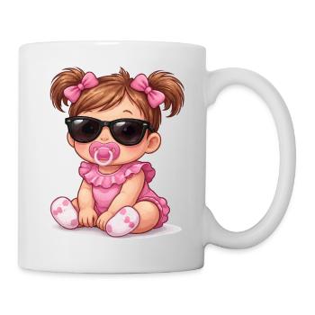 Petite fille avec des lunettes de soleil - Mug blanc - blanc - Droite