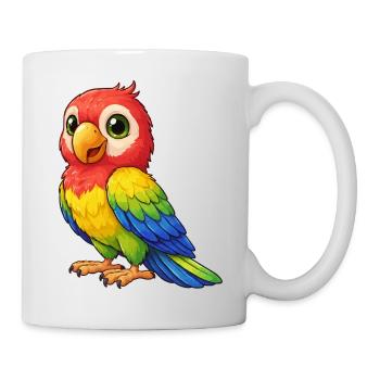 Bunter Papagei Farbenspiel - Tasse - Weiß - Rechts
