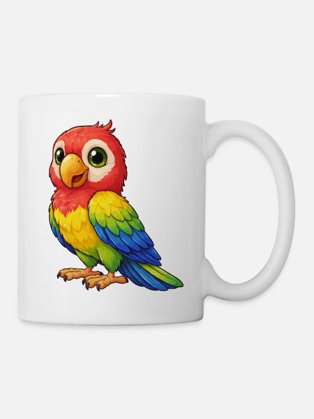 Bunter Papagei Farbenspiel - Tasse - Weiß