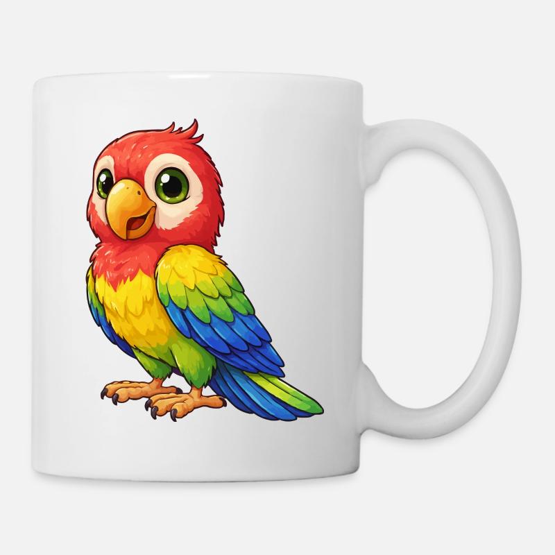 Bunter Papagei Farbenspiel - Tasse - Weiß