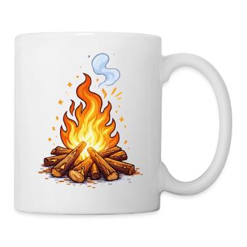 Flamme de dessin animé autour du feu de camp - Mug blanc - blanc - Droite