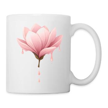 Magnolia Blossom Illustration Dripping Flower - Mug - white - Right