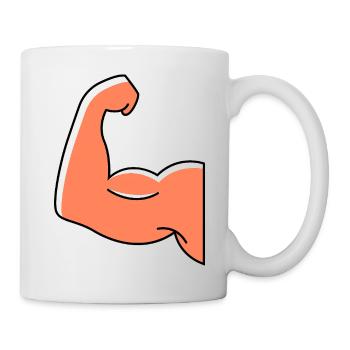 Muscle dumbbell icon - Mug - white - Right