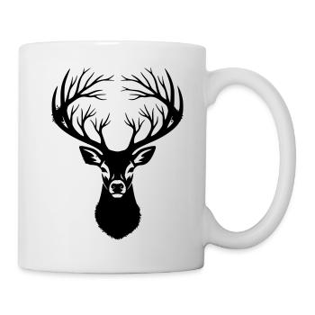 Deer Head Antler Silhouette - Mug - white - Right