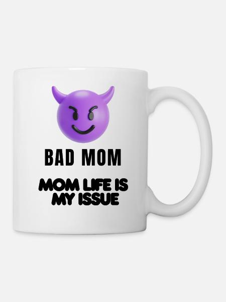 T-shirt Mom Mood - Mug blanc - blanc