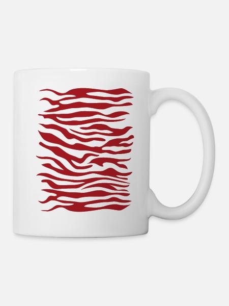 Zebra Muster rot - Tasse - Weiß