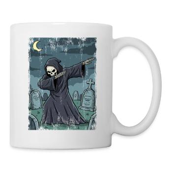 Grim Reaper in the nocturnal graveyard - Mug - white - Right