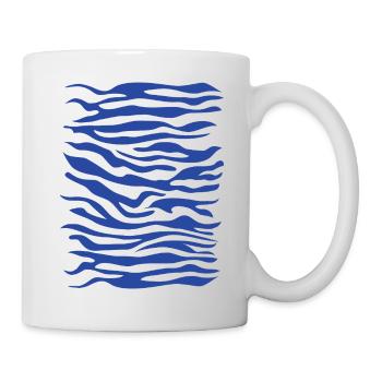 Zebra Muster blau - Tasse - Weiß - Rechts