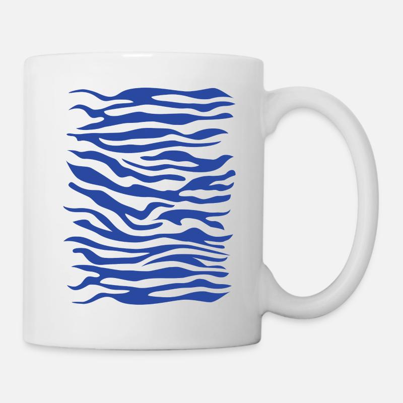 Zebra Muster blau - Tasse - Weiß