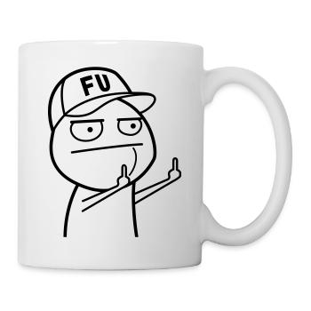 FU Meme mit Basecap (Farbe änderbar) - Tasse - Weiß - Rechts