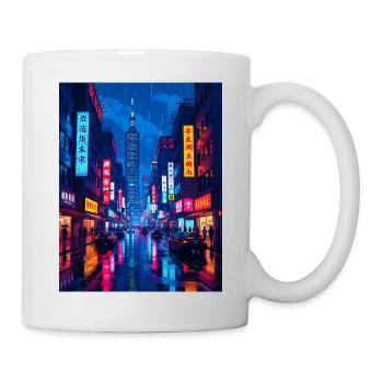 Taipei the capital of Taiwan - Neon Rain Night - Mug - white - Right