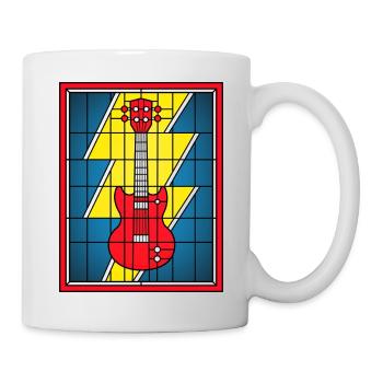 Guitare électrique en vitrail - Mug blanc - blanc - Droite