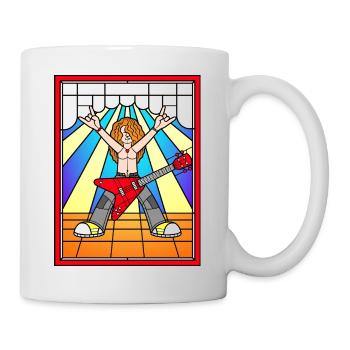 Buntglas-Rockgitarrist - Tasse - Weiß - Rechts