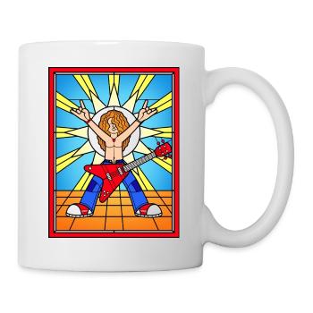Buntglas-Rockgitarrist - Tasse - Weiß - Rechts