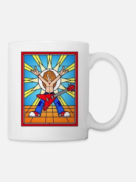 Stained Glass Rock Guitarist - Mug - white