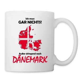 Dänemark Karte mit Flagge und Spruch - Tasse - Weiß - Rechts