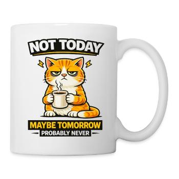 Nicht heute Katzenkaffee-Prokrastination - Tasse - Weiß - Rechts