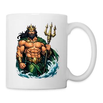 Le roi Poséidon avec le Trident - Mug blanc - blanc - Droite