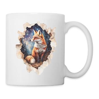 Fuchs Sternenhimmel - Tasse - Weiß - Rechts
